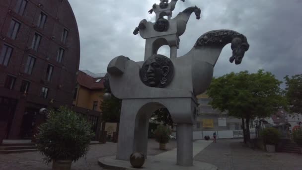 Yazın Bulutlu Bir Günde Eski Kasaba Bietigheim Bissingen Taklitleri — Stok video