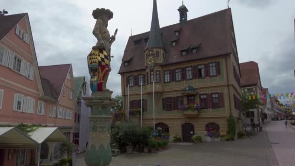 Εντυπώσεις Της Παλιάς Πόλης Του Bietigheim Bissingen Μια Συννεφιασμένη Μέρα — Αρχείο Βίντεο