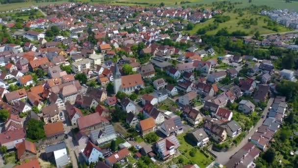 Yazın Güneşli Bir Günde Almanya Nın Sachsenheim Şehrinin Ilçesinin Havadan — Stok video