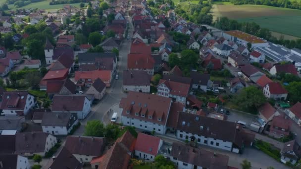 Aerial View City District Sachsenheim Germany Sunny Day Summer — Stock Video