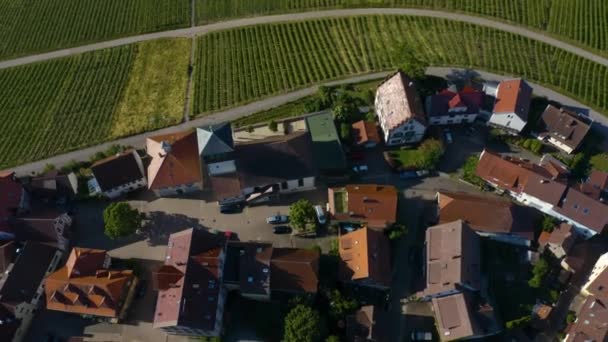 Vista Aérea Ciudad Distrito Sachsenheim Alemania Día Soleado Verano — Vídeos de Stock