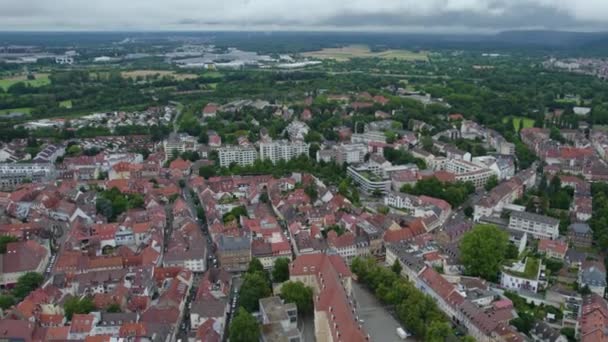 Luftaufnahme Der Altstadt Von Durlach Bei Karlsruhe Deutschland Einem Bewölkten — Stockvideo