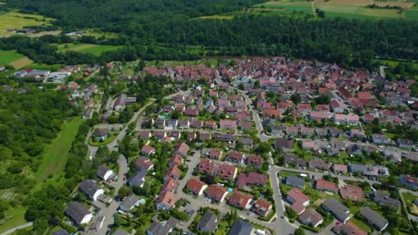 Αεροφωτογραφία Γύρω Από Την Πόλη Oberriexingen Και Unterriexingen Στη Γερμανία — Αρχείο Βίντεο