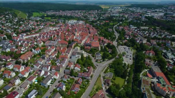 Widok Powietrza Stare Miasto Bietigheim Bissingen Niemczech Słoneczny Dzień Wiosną — Wideo stockowe