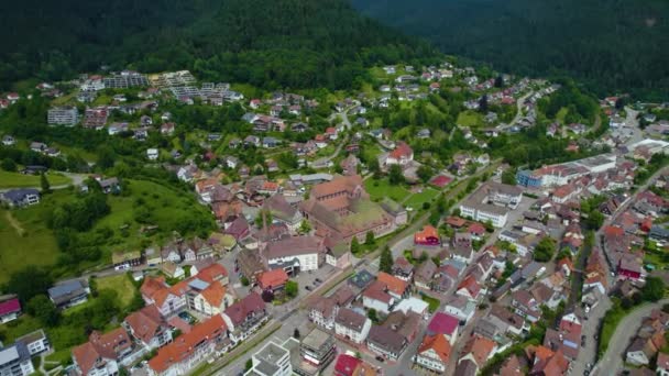 Luftaufnahme Einer Altstadt Süddeutschland Sonnigen Frühlingstagen — Stockvideo