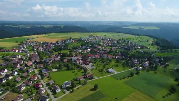 德国南部一个老城区周围的空中景观 春天阳光灿烂的日子 — 图库视频影像