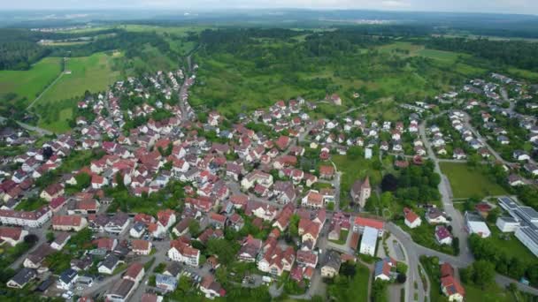 Widok Lotu Ptaka Wokół Starego Miasta Południowych Niemczech Słoneczny Dzień — Wideo stockowe