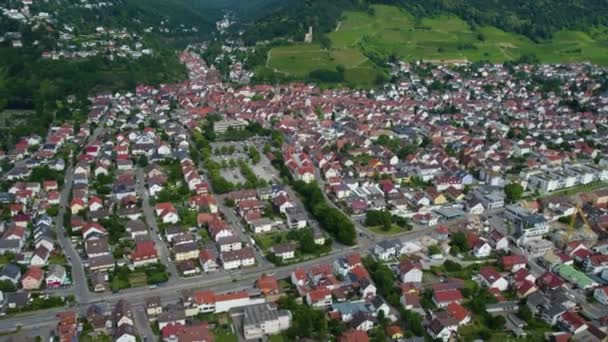 Vista Aérea Torno Uma Cidade Velha Sul Alemanha Dia Ensolarado — Vídeo de Stock