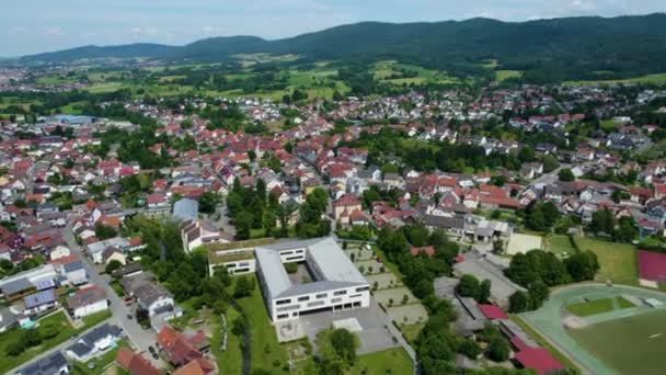 Letecký Pohled Kolem Starého Města Jižním Německu Jaře Slunečný Den — Stock video
