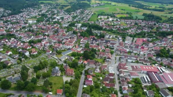 Güney Almanya Eski Bir Şehir Çevresindeki Hava Manzarası Baharın Güneşli — Stok video