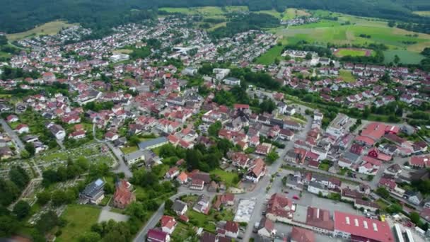 Vista Aérea Alrededor Una Ciudad Vieja Sur Alemania Día Soleado — Vídeos de Stock