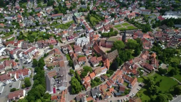 Luftaufnahme Einer Altstadt Süddeutschland Sonnigen Frühlingstagen — Stockvideo