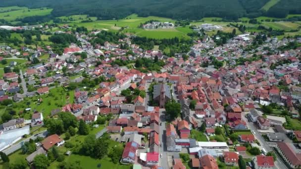 Vista Aérea Alrededor Ciudad Oberzent Alemania Día Soleado Primavera — Vídeo de stock