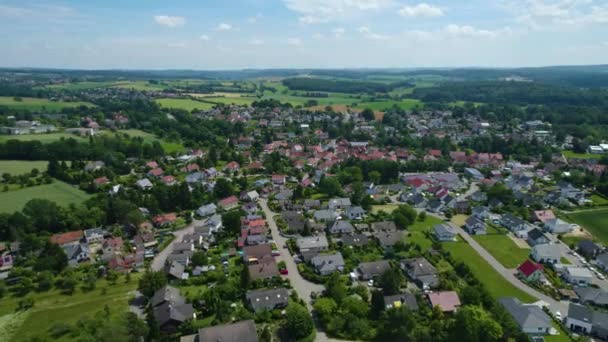 Letecký Pohled Obci Unterschwarzach Německu Jaře Slunečný Den — Stock video