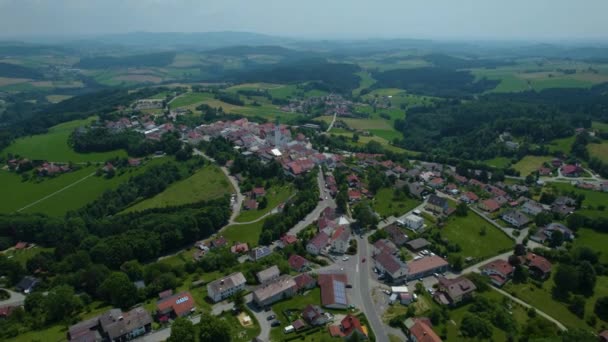 Αεροφωτογραφία Γύρω Από Την Πόλη Perlesreut Στη Γερμανία Βαυαρία Ένα — Αρχείο Βίντεο
