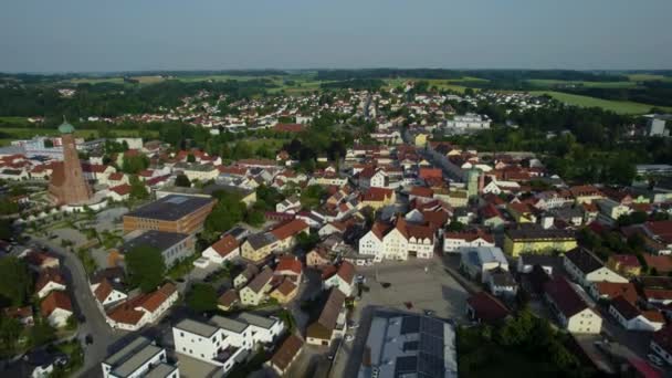 Letecký Pohled Město Bavorsku Německu Slunné Jarní Odpoledne — Stock video