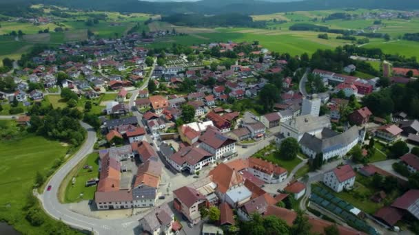 Αεροφωτογραφία Γύρω Από Μια Πόλη Στη Βαυαρία Της Γερμανίας Ένα — Αρχείο Βίντεο