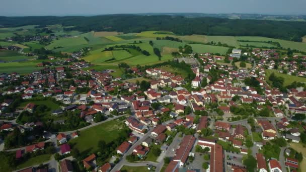 Aerial View City Bad Birnbach Germany Bavaria Sunny Afternoon Spring — Stock Video