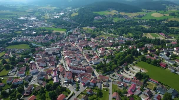 Vista Aérea Torno Cidade Bad Koetzting Alemanha Baviera Uma Tarde — Vídeo de Stock