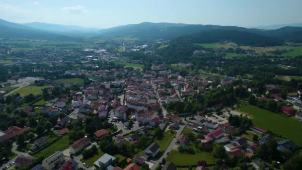 Vista Aérea Alrededor Ciudad Bad Koetzting Alemania Baviera Una Tarde — Vídeos de Stock