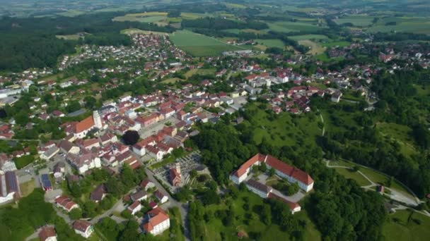 Αεροφωτογραφία Γύρω Από Την Πόλη Bad Griesbach Στη Γερμανία Βαυαρία — Αρχείο Βίντεο