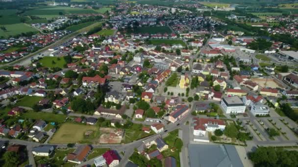Αεροφωτογραφία Γύρω Από Την Πόλη Pocking Στη Γερμανία Βαυαρία Ένα — Αρχείο Βίντεο
