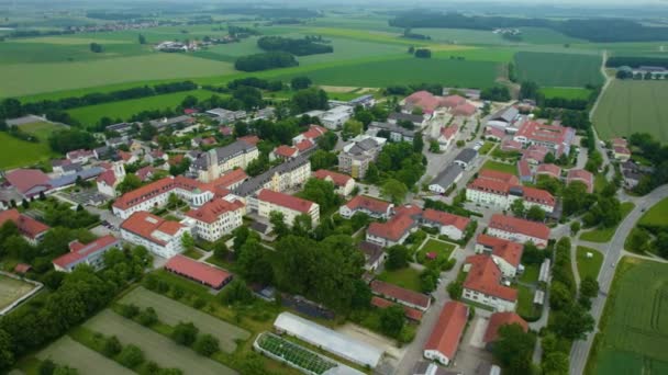 Widok Powietrza Wokół Miasta Klasztoru Siechhausern Niemczech Bawaria Słoneczne Popołudnie — Wideo stockowe