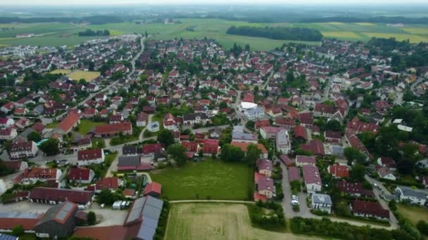 Luftaufnahme Einer Stadt Deutschland Bayern Einem Sonnigen Nachmittag Frühling — Stockvideo