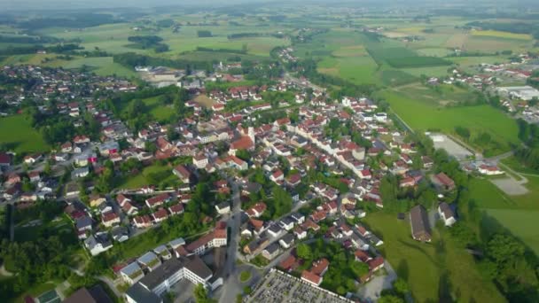 Flygfoto Runt Stad Tyskland Bayern Solig Eftermiddag Våren — Stockvideo