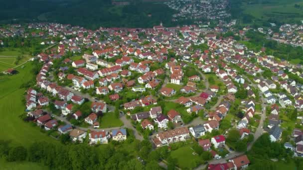 Vista Aérea Alrededor Una Ciudad Alemania Baviera Una Tarde Soleada — Vídeos de Stock