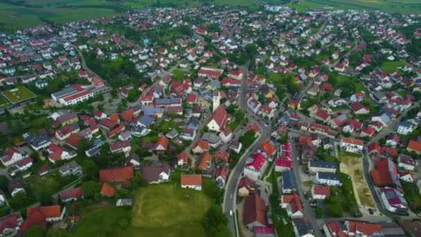 Flygfoto Runt Stad Tyskland Bayern Solig Eftermiddag Våren — Stockvideo