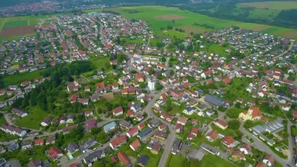 Flygfoto Runt Stad Tyskland Bayern Solig Eftermiddag Våren — Stockvideo