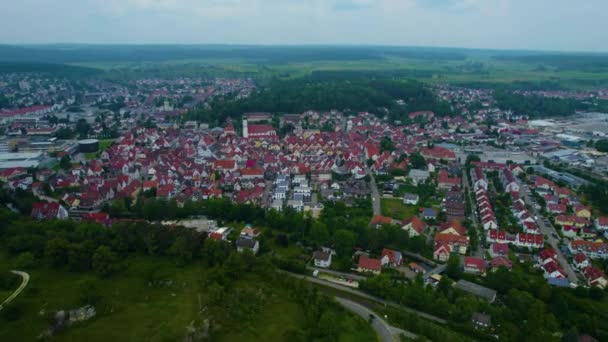 Widok Lotu Ptaka Wokół Miasta Niemczech Bawaria Słoneczne Popołudnie Wiosną — Wideo stockowe