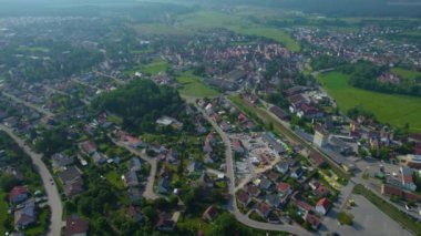 Baharda güneşli bir günde Almanya 'da bir şehrin, Bavyera' nın havadan görünüşü.