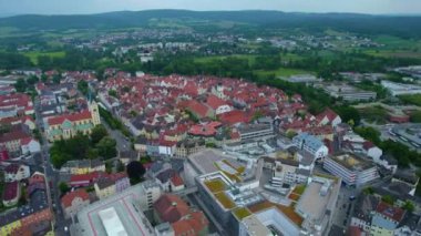 Almanya 'nın havadan görünüşü, güneşli bir baharda öğleden sonra Bavyera..