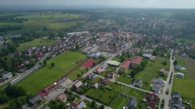 Almanya 'nın havadan görünüşü, güneşli bir baharda öğleden sonra Bavyera..