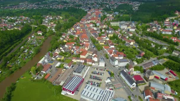Vue Aérienne Autour Une Ville Allemagne Bavière Par Une Journée — Video