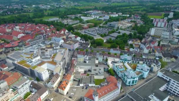 Vista Aérea Redor Cidade Alemanha Baviera Uma Tarde Ensolarada Primavera — Vídeo de Stock