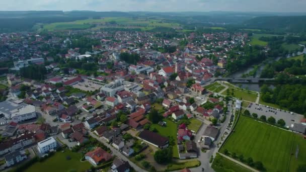 Flygfoto Över Staden Tyskland Bayern Solig Eftermiddag Våren — Stockvideo