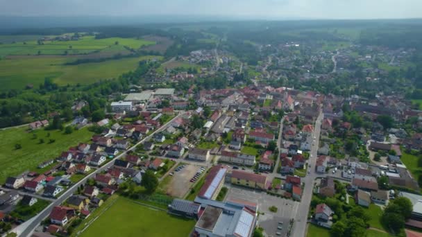 Widok Lotu Ptaka Miasto Niemczech Bawaria Słoneczne Popołudnie Wiosną — Wideo stockowe