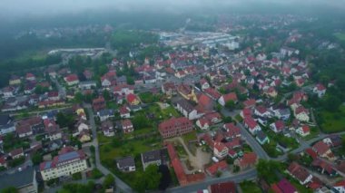 Almanya 'nın havadan görünüşü, güneşli bir baharda öğleden sonra Bavyera..