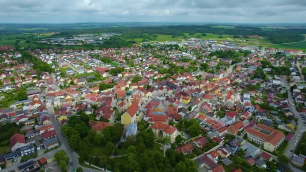 Widok Lotu Ptaka Centrum Starego Miasta Niemczech Bawaria Słoneczny Wiosenny — Wideo stockowe