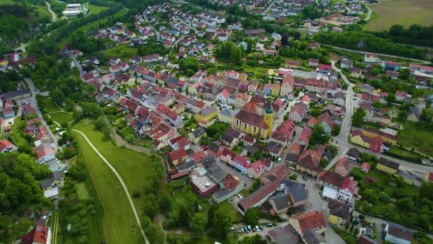 Αεροφωτογραφία Από Ένα Παλιό Κέντρο Της Πόλης Στη Γερμανία Βαυαρία — Αρχείο Βίντεο