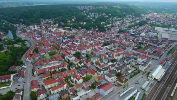 Vista Aérea Centro Cidade Velha Alemanha Baviera Dia Primavera Ensolarado — Vídeo de Stock