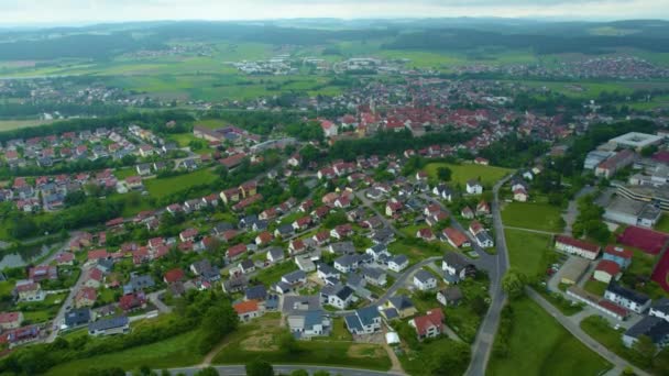 Letecký Pohled Staré Centrum Města Německu Bavorsko Slunečného Jarního Dne — Stock video