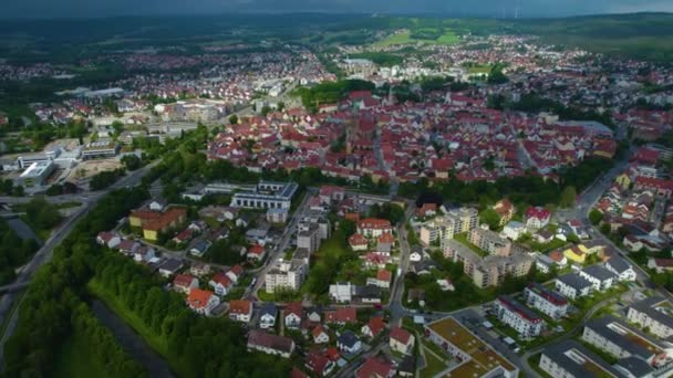 Vista Aérea Centro Cidade Velha Alemanha Baviera Dia Primavera Ensolarado — Vídeo de Stock