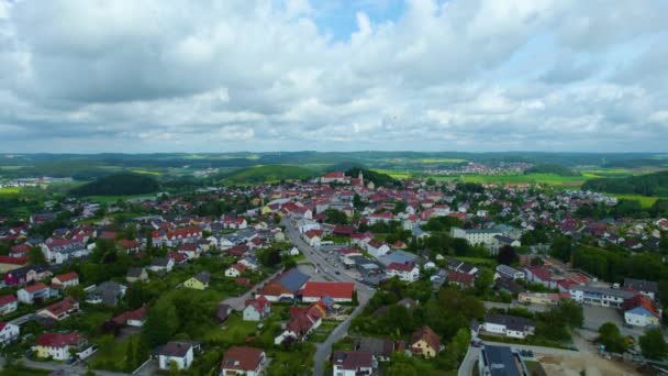 Vista Aérea Centro Ciudad Vieja Alemania Baviera Soleado Día Primavera — Vídeo de stock