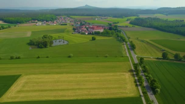 Légi Kilátás Egy Régi Város Központja Németországban Bajorország Egy Napos — Stock videók