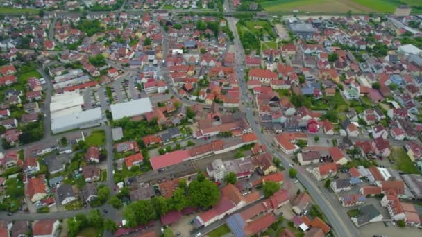 Aerial View Old Town City Center Germany Bavaria Sunny Spring — Stock Video