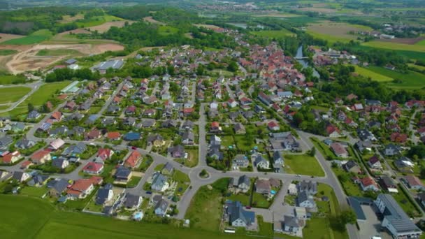 Vista Aérea Centro Ciudad Vieja Alemania Baviera Soleado Día Primavera — Vídeos de Stock